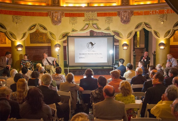 Audience as seen from back.