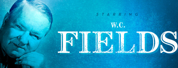 Starring W.C. Fields Studio photo of W.C. Fields in duotone blue.