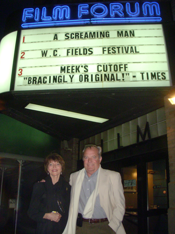 Harriet and Ronald Fields outside the Film Forum