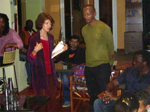 Dr. Harriet speaking at the Kwetu Film Institute.