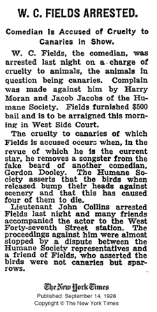 W.C. Fields arrested W.C. Fields arrested.